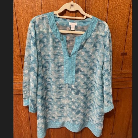 Chico's Sheer Tunic Cover-Up size 3 or 16-18 - Picture 3 of 10